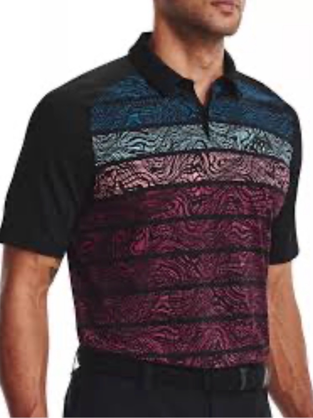 Under Armour Men’s ISO Chill Psych Stripe Golf Polo Shirt Size Medium